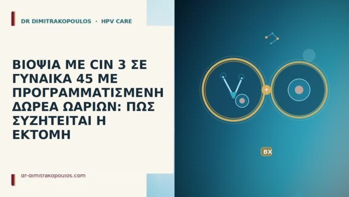 ΒΙΟΨΙΑ ΜΕ CIN 3 ΣΕ ΓΥΝΑΙΚΑ 45 ΜΕ ΠΡΟΓΡΑΜΜΑΤΙΣΜΕΝΗ ΔΩΡΕΑ