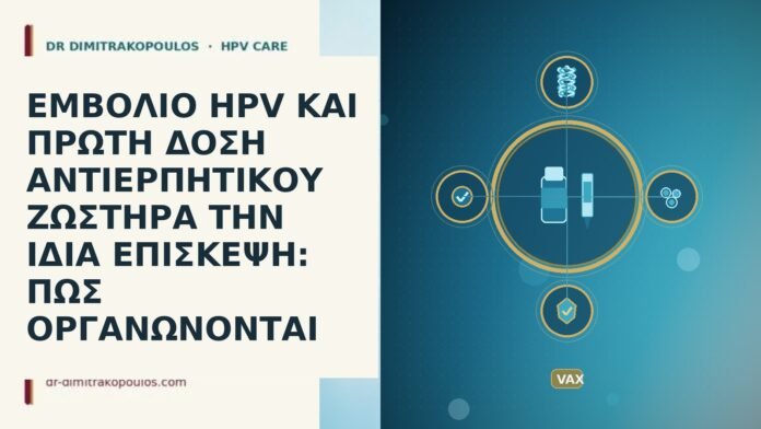 ΕΜΒΟΛΙΟ HPV ΚΑΙ ΠΡΩΤΗ ΔΟΣΗ ΑΝΤΙΕΡΠΗΤΙΚΟΥ ΖΩΣΤΗΡΑ ΤΗΝ ΙΔΙΑ ΕΠΙΣΚΕΨΗ: ΠΩΣ ΟΡΓΑΝΩΝΟΝΤΑΙ ΕΜΒΟΛΙΟ HPV ΚΑΙ ΠΡΩΤΗ ΔΟΣΗ ΑΝΤΙΕΡΠΗΤΙΚΟΥ ΖΩΣΤΗΡΑ ΤΗΝ ΙΔΙΑ ΕΠΙΣΚΕΨΗ: