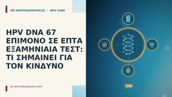 HPV DNA 67 ΕΠΙΜΟΝΟ ΣΕ ΕΠΤΑ ΕΞΑΜΗΝΙΑΙΑ ΤΕΣΤ: ΤΙ ΣΗΜΑΙΝΕΙ ΓΙΑ ΤΟΝ ΚΙΝΔΥΝΟ HPV DNA 67 ΕΠΙΜΟΝΟ ΣΕ ΕΠΤΑ ΕΞΑΜΗΝΙΑΙΑ ΤΕΣΤ: ΤΙ ΣΗΜΑΙΝΕΙ
