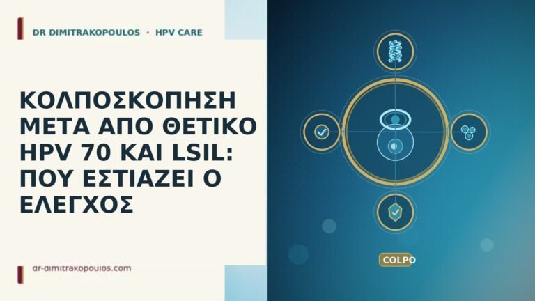 ΚΟΛΠΟΣΚΟΠΗΣΗ ΜΕΤΑ ΑΠΟ ΘΕΤΙΚΟ HPV 70 ΚΑΙ LSIL: ΠΟΥ ΕΣΤΙΑΖΕΙ