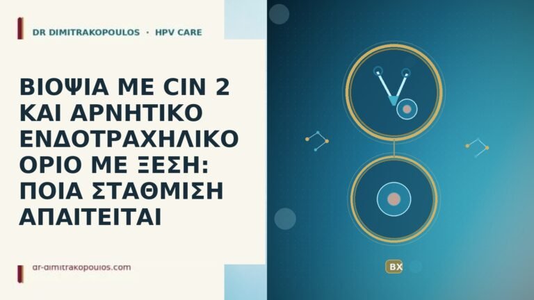 ΒΙΟΨΙΑ ΜΕ CIN 2 ΚΑΙ ΑΡΝΗΤΙΚΟ ΕΝΔΟΤΡΑΧΗΛΙΚΟ ΟΡΙΟ ΜΕ ΞΕΣΗ: