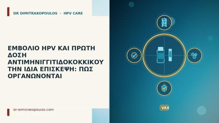 ΕΜΒΟΛΙΟ HPV ΚΑΙ ΠΡΩΤΗ ΔΟΣΗ ΑΝΤΙΜΗΝΙΓΓΙΤΙΔΟΚΟΚΚΙΚΟΥ ΤΗΝ ΙΔΙΑ ΕΠΙΣΚΕΨΗ: ΠΩΣ