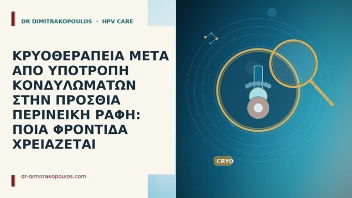 ΚΡΥΟΘΕΡΑΠΕΙΑ ΜΕΤΑ ΑΠΟ ΥΠΟΤΡΟΠΗ ΚΟΝΔΥΛΩΜΑΤΩΝ ΣΤΗΝ ΠΡΟΣΘΙΑ ΠΕΡΙΝΕΙΚΗ ΡΑΦΗ: ΠΟΙΑ ΦΡΟΝΤΙΔΑ ΧΡΕΙΑΖΕΤΑΙ ΚΡΥΟΘΕΡΑΠΕΙΑ ΜΕΤΑ ΑΠΟ ΥΠΟΤΡΟΠΗ ΚΟΝΔΥΛΩΜΑΤΩΝ ΣΤΗΝ ΠΡΟΣΘΙΑ ΠΕΡΙΝΕΙΚΗ ΡΑΦΗ: ΠΟΙΑ