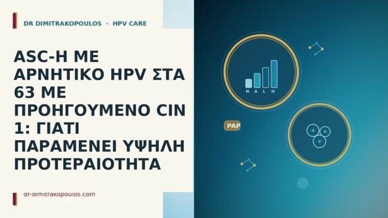 ASC-H ΜΕ ΑΡΝΗΤΙΚΟ HPV ΣΤΑ 63 ΜΕ ΠΡΟΗΓΟΥΜΕΝΟ CIN 1: