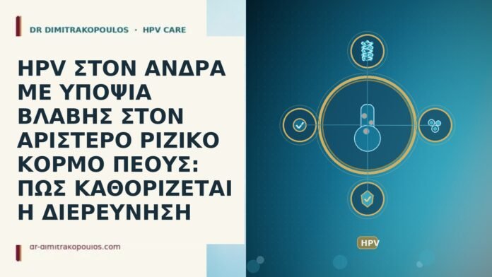 HPV ΣΤΟΝ ΑΝΔΡΑ ΜΕ ΥΠΟΨΙΑ ΒΛΑΒΗΣ ΣΤΟΝ ΑΡΙΣΤΕΡΟ ΡΙΖΙΚΟ ΚΟΡΜΟ