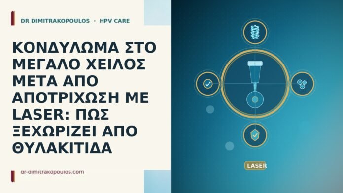 ΚΟΝΔΥΛΩΜΑ ΣΤΟ ΜΕΓΑΛΟ ΧΕΙΛΟΣ ΜΕΤΑ ΑΠΟ ΑΠΟΤΡΙΧΩΣΗ ΜΕ LASER: ΠΩΣ ΞΕΧΩΡΙΖΕΙ ΑΠΟ ΘΥΛΑΚΙΤΙΔΑ ΚΟΝΔΥΛΩΜΑ ΣΤΟ ΜΕΓΑΛΟ ΧΕΙΛΟΣ ΜΕΤΑ ΑΠΟ ΑΠΟΤΡΙΧΩΣΗ ΜΕ LASER: ΠΩΣ