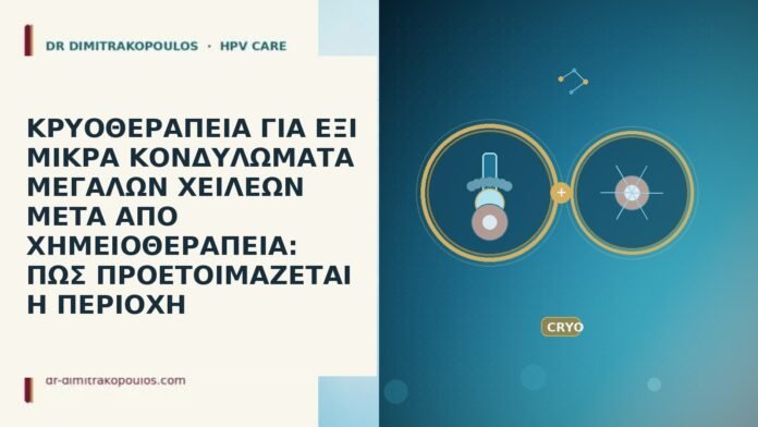ΚΡΥΟΘΕΡΑΠΕΙΑ ΓΙΑ ΕΞΙ ΜΙΚΡΑ ΚΟΝΔΥΛΩΜΑΤΑ ΜΕΓΑΛΩΝ ΧΕΙΛΕΩΝ ΜΕΤΑ ΑΠΟ ΧΗΜΕΙΟΘΕΡΑΠΕΙΑ: ΠΩΣ ΠΡΟΕΤΟΙΜΑΖΕΤΑΙ Η ΠΕΡΙΟΧΗ ΚΡΥΟΘΕΡΑΠΕΙΑ ΓΙΑ ΕΞΙ ΜΙΚΡΑ ΚΟΝΔΥΛΩΜΑΤΑ ΜΕΓΑΛΩΝ ΧΕΙΛΕΩΝ ΜΕΤΑ ΑΠΟ ΧΗΜΕΙΟΘΕΡΑΠΕΙΑ: