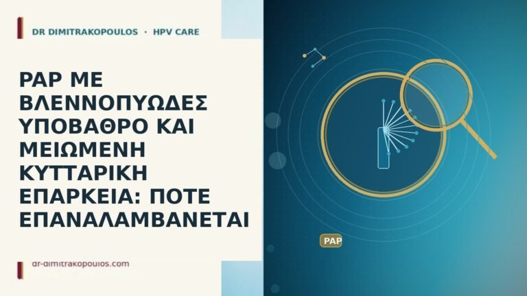 PAP ΜΕ ΒΛΕΝΝΟΠΥΩΔΕΣ ΥΠΟΒΑΘΡΟ ΚΑΙ ΜΕΙΩΜΕΝΗ ΚΥΤΤΑΡΙΚΗ ΕΠΑΡΚΕΙΑ: ΠΟΤΕ ΕΠΑΝΑΛΑΜΒΑΝΕΤΑΙ