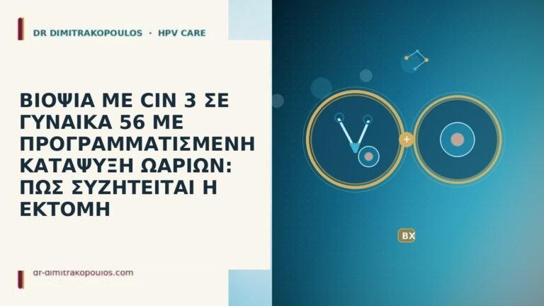 ΒΙΟΨΙΑ ΜΕ CIN 3 ΣΕ ΓΥΝΑΙΚΑ 56 ΜΕ ΠΡΟΓΡΑΜΜΑΤΙΣΜΕΝΗ ΚΑΤΑΨΥΞΗ