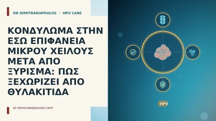 ΚΟΝΔΥΛΩΜΑ ΣΤΗΝ ΕΣΩ ΕΠΙΦΑΝΕΙΑ ΜΙΚΡΟΥ ΧΕΙΛΟΥΣ ΜΕΤΑ ΑΠΟ ΞΥΡΙΣΜΑ: ΠΩΣ