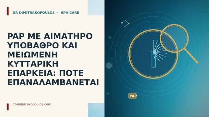 PAP ΜΕ ΑΙΜΑΤΗΡΟ ΥΠΟΒΑΘΡΟ ΚΑΙ ΜΕΙΩΜΕΝΗ ΚΥΤΤΑΡΙΚΗ ΕΠΑΡΚΕΙΑ: ΠΟΤΕ ΕΠΑΝΑΛΑΜΒΑΝΕΤΑΙ PAP ΜΕ ΑΙΜΑΤΗΡΟ ΥΠΟΒΑΘΡΟ ΚΑΙ ΜΕΙΩΜΕΝΗ ΚΥΤΤΑΡΙΚΗ ΕΠΑΡΚΕΙΑ: ΠΟΤΕ ΕΠΑΝΑΛΑΜΒΑΝΕΤΑΙ