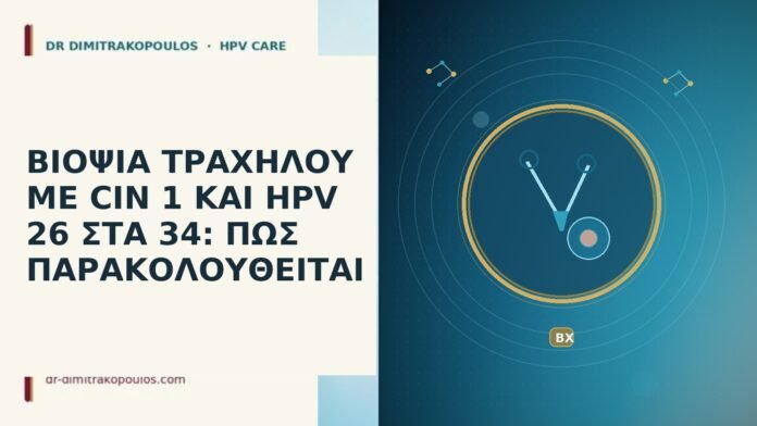 ΒΙΟΨΙΑ ΤΡΑΧΗΛΟΥ ΜΕ CIN 1 ΚΑΙ HPV 26 ΣΤΑ 34: ΠΩΣ ΠΑΡΑΚΟΛΟΥΘΕΙΤΑΙ ΒΙΟΨΙΑ ΤΡΑΧΗΛΟΥ ΜΕ CIN 1 ΚΑΙ HPV 26 ΣΤΑ 34: