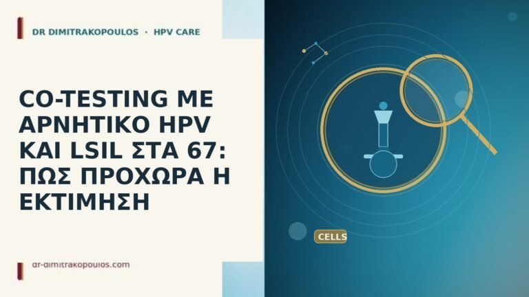 CO-TESTING ΜΕ ΑΡΝΗΤΙΚΟ HPV ΚΑΙ LSIL ΣΤΑ 67: ΠΩΣ ΠΡΟΧΩΡΑ