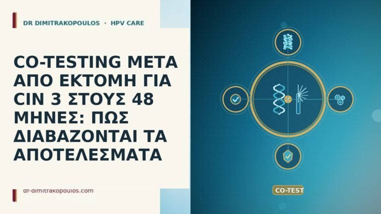 CO-TESTING ΜΕΤΑ ΑΠΟ ΕΚΤΟΜΗ ΓΙΑ CIN 3 ΣΤΟΥΣ 48 ΜΗΝΕΣ: