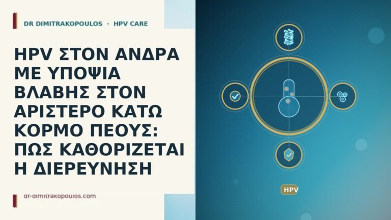 HPV ΣΤΟΝ ΑΝΔΡΑ ΜΕ ΥΠΟΨΙΑ ΒΛΑΒΗΣ ΣΤΟΝ ΑΡΙΣΤΕΡΟ ΚΑΤΩ ΚΟΡΜΟ