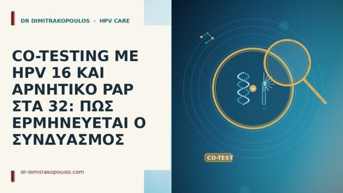 CO-TESTING ΜΕ HPV 16 ΚΑΙ ΑΡΝΗΤΙΚΟ PAP ΣΤΑ 32: ΠΩΣ ΕΡΜΗΝΕΥΕΤΑΙ Ο ΣΥΝΔΥΑΣΜΟΣ CO-TESTING ΜΕ HPV 16 ΚΑΙ ΑΡΝΗΤΙΚΟ PAP ΣΤΑ 32: ΠΩΣ
