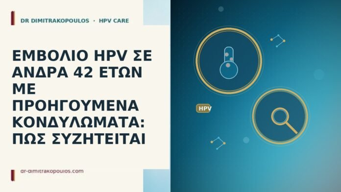 ΕΜΒΟΛΙΟ HPV ΣΕ ΑΝΔΡΑ 42 ΕΤΩΝ ΜΕ ΠΡΟΗΓΟΥΜΕΝΑ ΚΟΝΔΥΛΩΜΑΤΑ: ΠΩΣ