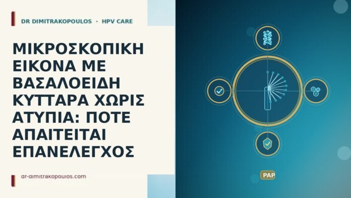 ΜΙΚΡΟΣΚΟΠΙΚΗ ΕΙΚΟΝΑ ΜΕ ΒΑΣΑΛΟΕΙΔΗ ΚΥΤΤΑΡΑ ΧΩΡΙΣ ΑΤΥΠΙΑ: ΠΟΤΕ ΑΠΑΙΤΕΙΤΑΙ ΕΠΑΝΕΛΕΓΧΟΣ