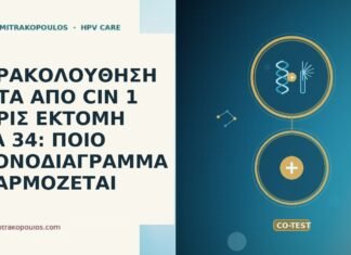 ΠΑΡΑΚΟΛΟΥΘΗΣΗ ΜΕΤΑ ΑΠΟ CIN 1 ΧΩΡΙΣ ΕΚΤΟΜΗ ΣΤΑ 34: ΠΟΙΟ ΧΡΟΝΟΔΙΑΓΡΑΜΜΑ ΕΦΑΡΜΟΖΕΤΑΙ ΠΑΡΑΚΟΛΟΥΘΗΣΗ ΜΕΤΑ ΑΠΟ CIN 1 ΧΩΡΙΣ ΕΚΤΟΜΗ ΣΤΑ 34: ΠΟΙΟ