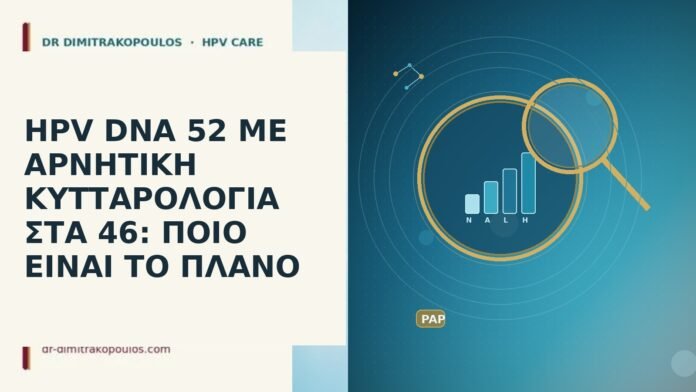 HPV DNA 52 ΜΕ ΑΡΝΗΤΙΚΗ ΚΥΤΤΑΡΟΛΟΓΙΑ ΣΤΑ 46: ΠΟΙΟ ΕΙΝΑΙ ΤΟ ΠΛΑΝΟ HPV DNA 52 ΜΕ ΑΡΝΗΤΙΚΗ ΚΥΤΤΑΡΟΛΟΓΙΑ ΣΤΑ 46: ΠΟΙΟ ΕΙΝΑΙ