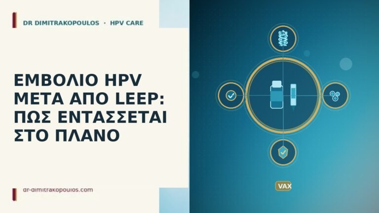 ΕΜΒΟΛΙΟ HPV ΜΕΤΑ ΑΠΟ LEEP: ΠΩΣ ΕΝΤΑΣΣΕΤΑΙ ΣΤΟ ΠΛΑΝΟ