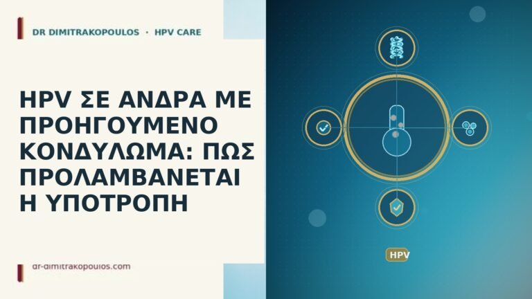 HPV ΣΕ ΑΝΔΡΑ ΜΕ ΠΡΟΗΓΟΥΜΕΝΟ ΚΟΝΔΥΛΩΜΑ: ΠΩΣ ΠΡΟΛΑΜΒΑΝΕΤΑΙ Η ΥΠΟΤΡΟΠΗ