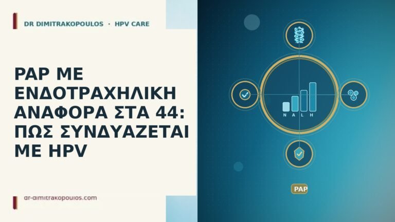 PAP ΜΕ ΕΝΔΟΤΡΑΧΗΛΙΚΗ ΑΝΑΦΟΡΑ ΣΤΑ 44: ΠΩΣ ΣΥΝΔΥΑΖΕΤΑΙ ΜΕ HPV