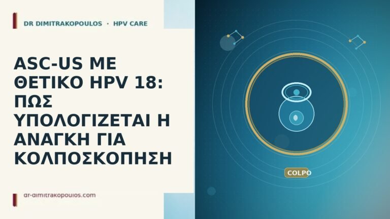 ASC-US ΜΕ ΘΕΤΙΚΟ HPV 18: ΠΩΣ ΥΠΟΛΟΓΙΖΕΤΑΙ Η ΑΝΑΓΚΗ ΓΙΑ