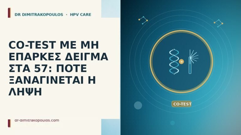CO-TEST ΜΕ ΜΗ ΕΠΑΡΚΕΣ ΔΕΙΓΜΑ ΣΤΑ 57: ΠΟΤΕ ΞΑΝΑΓΙΝΕΤΑΙ Η