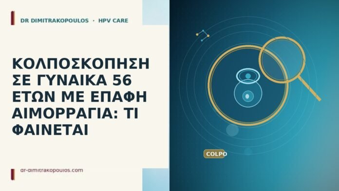 ΚΟΛΠΟΣΚΟΠΗΣΗ ΣΕ ΓΥΝΑΙΚΑ 56 ΕΤΩΝ ΜΕ ΕΠΑΦΗ ΑΙΜΟΡΡΑΓΙΑ: ΤΙ ΦΑΙΝΕΤΑΙ ΚΟΛΠΟΣΚΟΠΗΣΗ ΣΕ ΓΥΝΑΙΚΑ 56 ΕΤΩΝ ΜΕ ΕΠΑΦΗ ΑΙΜΟΡΡΑΓΙΑ: ΤΙ ΦΑΙΝΕΤΑΙ