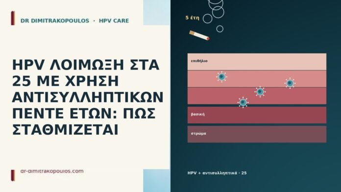 HPV ΛΟΙΜΩΞΗ ΣΤΑ 25 ΜΕ ΧΡΗΣΗ ΑΝΤΙΣΥΛΛΗΠΤΙΚΩΝ ΠΕΝΤΕ ΕΤΩΝ: ΠΩΣ ΣΤΑΘΜΙΖΕΤΑΙ HPV ΛΟΙΜΩΞΗ ΣΤΑ 25 ΜΕ ΧΡΗΣΗ ΑΝΤΙΣΥΛΛΗΠΤΙΚΩΝ ΠΕΝΤΕ ΕΤΩΝ: ΠΩΣ