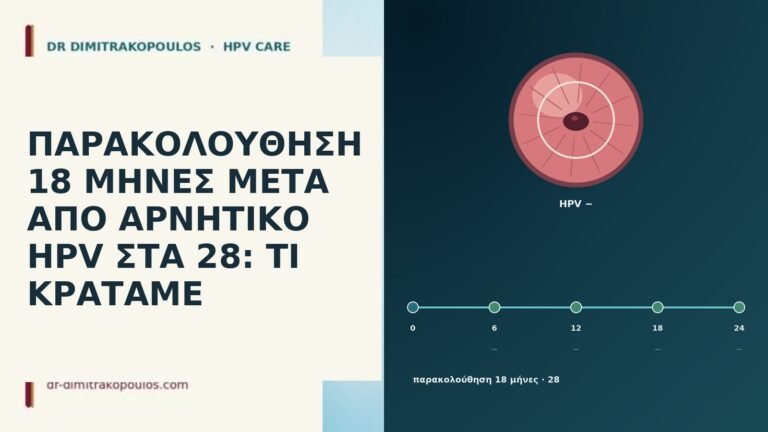 ΠΑΡΑΚΟΛΟΥΘΗΣΗ 18 ΜΗΝΕΣ ΜΕΤΑ ΑΠΟ ΑΡΝΗΤΙΚΟ HPV ΣΤΑ 28: ΤΙ