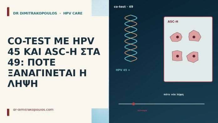 CO-TEST ΜΕ HPV 45 ΚΑΙ ASC-H ΣΤΑ 49: ΠΟΤΕ ΞΑΝΑΓΙΝΕΤΑΙ