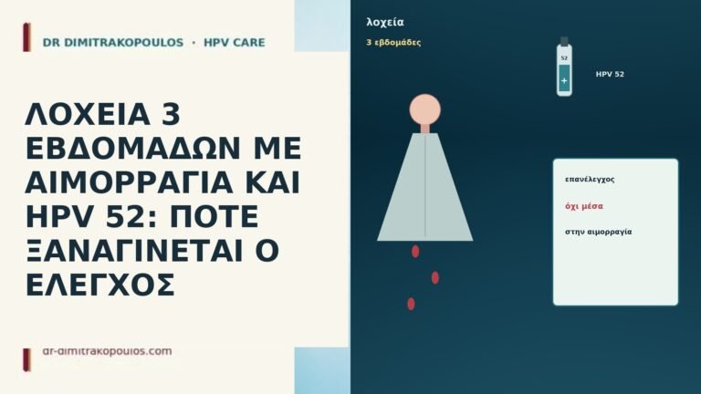 ΛΟΧΕΙΑ 3 ΕΒΔΟΜΑΔΩΝ ΜΕ ΑΙΜΟΡΡΑΓΙΑ ΚΑΙ HPV 52: ΠΟΤΕ ΞΑΝΑΓΙΝΕΤΑΙ