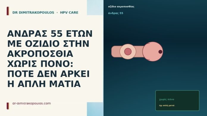 ΑΝΔΡΑΣ 55 ΕΤΩΝ ΜΕ ΟΖΙΔΙΟ ΣΤΗΝ ΑΚΡΟΠΟΣΘΙΑ ΧΩΡΙΣ ΠΟΝΟ: ΠΟΤΕ