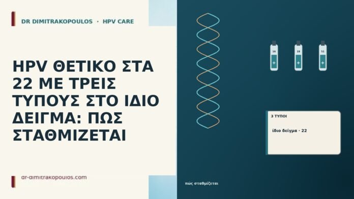 HPV ΘΕΤΙΚΟ ΣΤΑ 22 ΜΕ ΤΡΕΙΣ ΤΥΠΟΥΣ ΣΤΟ ΙΔΙΟ ΔΕΙΓΜΑ: ΠΩΣ ΣΤΑΘΜΙΖΕΤΑΙ HPV ΘΕΤΙΚΟ ΣΤΑ 22 ΜΕ ΤΡΕΙΣ ΤΥΠΟΥΣ ΣΤΟ ΙΔΙΟ ΔΕΙΓΜΑ: