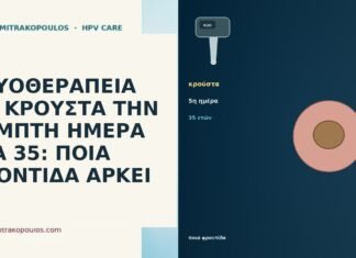 ΚΡΥΟΘΕΡΑΠΕΙΑ ΜΕ ΚΡΟΥΣΤΑ ΤΗΝ ΠΕΜΠΤΗ ΗΜΕΡΑ ΣΤΑ 35: ΠΟΙΑ ΦΡΟΝΤΙΔΑ ΑΡΚΕΙ ΚΡΥΟΘΕΡΑΠΕΙΑ ΜΕ ΚΡΟΥΣΤΑ ΤΗΝ ΠΕΜΠΤΗ ΗΜΕΡΑ ΣΤΑ 35: ΠΟΙΑ ΦΡΟΝΤΙΔΑ
