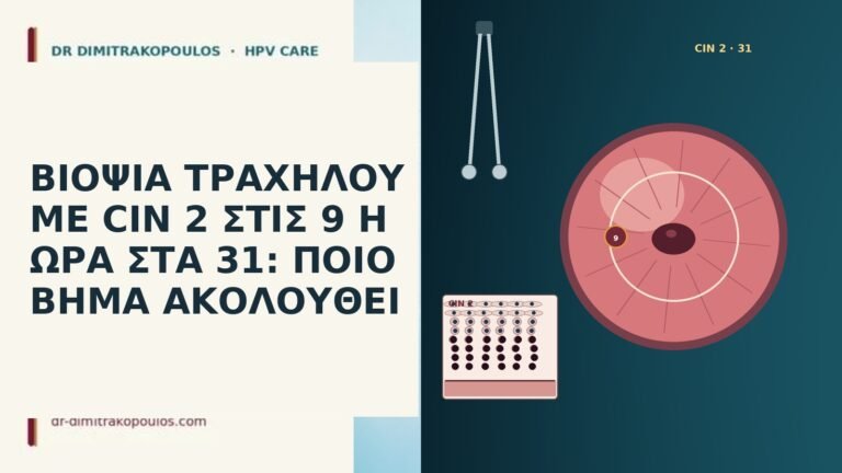 ΒΙΟΨΙΑ ΤΡΑΧΗΛΟΥ ΜΕ CIN 2 ΣΤΙΣ 9 Η ΩΡΑ ΣΤΑ