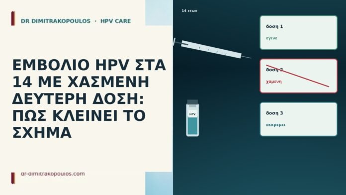 ΕΜΒΟΛΙΟ HPV ΣΤΑ 14 ΜΕ ΧΑΣΜΕΝΗ ΔΕΥΤΕΡΗ ΔΟΣΗ: ΠΩΣ ΚΛΕΙΝΕΙ