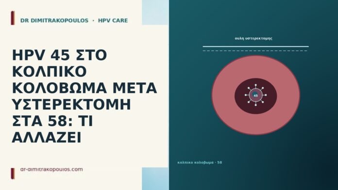 HPV 45 ΣΤΟ ΚΟΛΠΙΚΟ ΚΟΛΟΒΩΜΑ ΜΕΤΑ ΥΣΤΕΡΕΚΤΟΜΗ ΣΤΑ 58: ΤΙ
