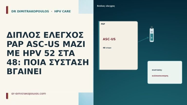 ΔΙΠΛΟΣ ΕΛΕΓΧΟΣ PAP ASC-US ΜΑΖΙ ΜΕ HPV 52 ΣΤΑ 48: