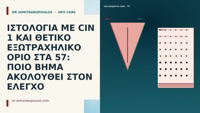 ΙΣΤΟΛΟΓΙΑ ΜΕ CIN 1 ΚΑΙ ΘΕΤΙΚΟ ΕΞΩΤΡΑΧΗΛΙΚΟ ΟΡΙΟ ΣΤΑ 57: