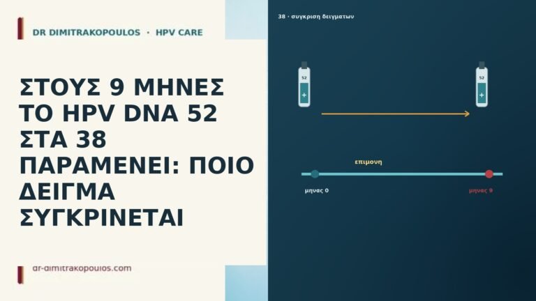 ΣΤΟΥΣ 9 ΜΗΝΕΣ ΤΟ HPV DNA 52 ΣΤΑ 38 ΠΑΡΑΜΕΝΕΙ: