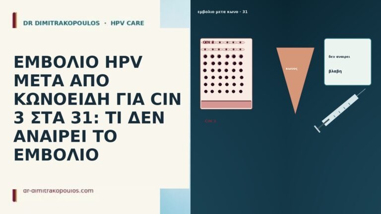 ΕΜΒΟΛΙΟ HPV ΜΕΤΑ ΑΠΟ ΚΩΝΟΕΙΔΗ ΓΙΑ CIN 3 ΣΤΑ 31:
