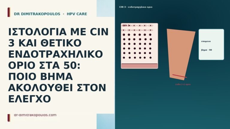 ΙΣΤΟΛΟΓΙΑ ΜΕ CIN 3 ΚΑΙ ΘΕΤΙΚΟ ΕΝΔΟΤΡΑΧΗΛΙΚΟ ΟΡΙΟ ΣΤΑ 50: