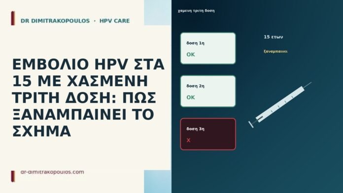 ΕΜΒΟΛΙΟ HPV ΣΤΑ 15 ΜΕ ΧΑΣΜΕΝΗ ΤΡΙΤΗ ΔΟΣΗ: ΠΩΣ ΞΑΝΑΜΠΑΙΝΕΙ