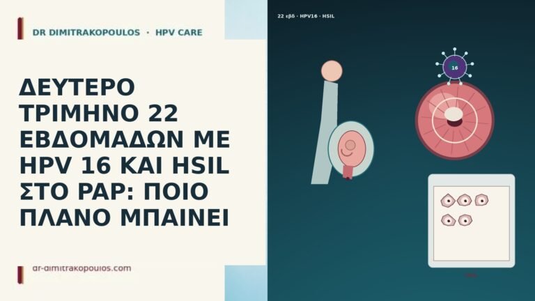 ΔΕΥΤΕΡΟ ΤΡΙΜΗΝΟ 22 ΕΒΔΟΜΑΔΩΝ ΜΕ HPV 16 ΚΑΙ HSIL ΣΤΟ