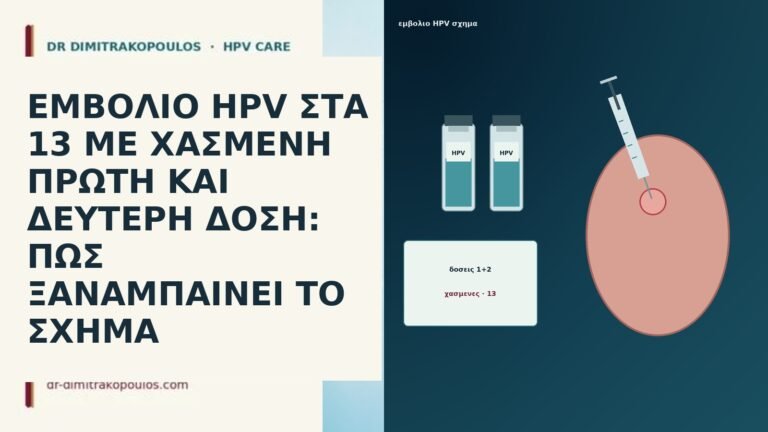 ΕΜΒΟΛΙΟ HPV ΣΤΑ 13 ΜΕ ΧΑΣΜΕΝΗ ΠΡΩΤΗ ΚΑΙ ΔΕΥΤΕΡΗ ΔΟΣΗ: