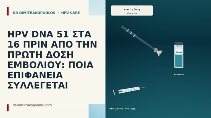 HPV DNA 51 ΣΤΑ 16 ΠΡΙΝ ΑΠΟ ΤΗΝ ΠΡΩΤΗ ΔΟΣΗ