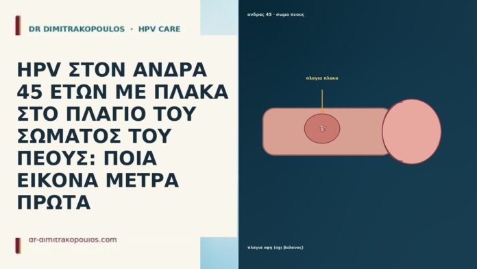 HPV ΣΤΟΝ ΑΝΔΡΑ 45 ΕΤΩΝ ΜΕ ΠΛΑΚΑ ΣΤΟ ΠΛΑΓΙΟ ΤΟΥ